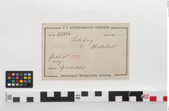 Etiketten zu Bronzegürtelblech (NHMW-PRAE-025324)